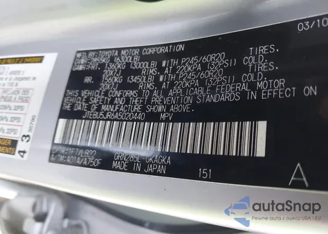 2010 Toyota 4Runner Limited V6 z USA, uszkodzony, nr VIN JTEBU5JR6A5020440